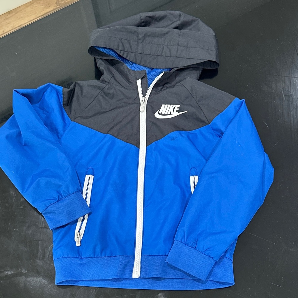 Nike Kids Blue and Black Raincoat